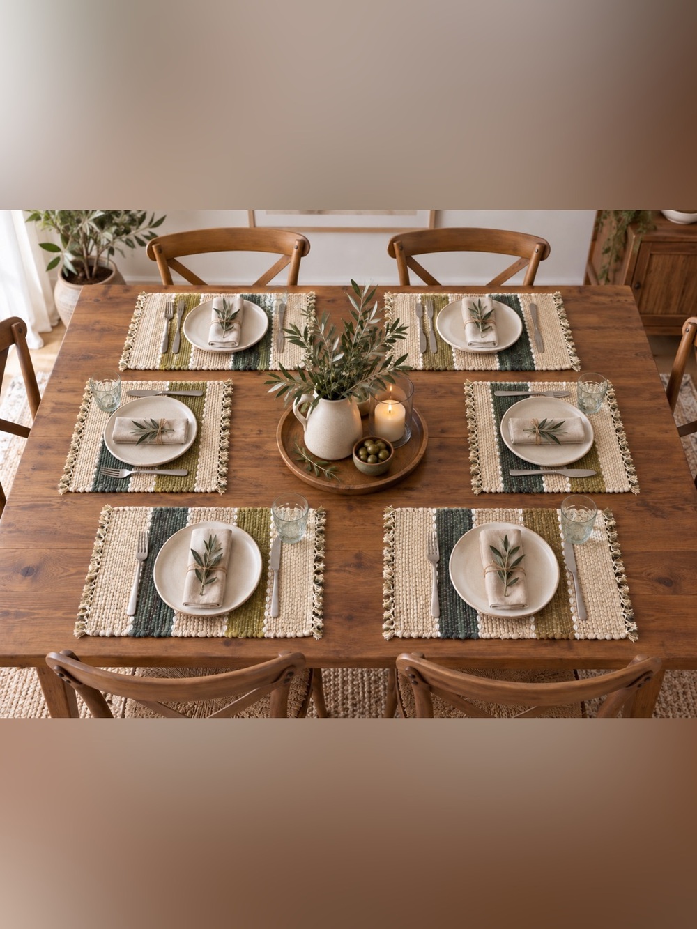Woven Stripe Placemat Set